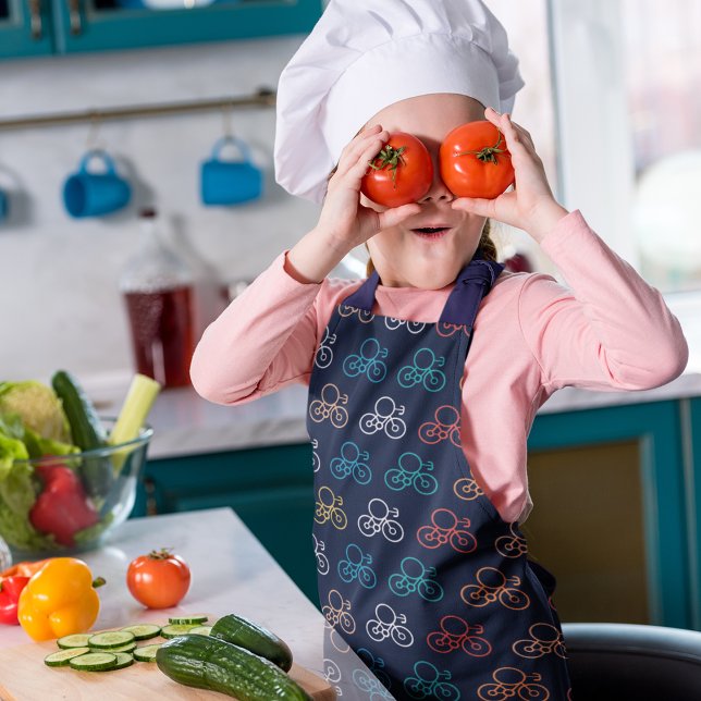 Multicolor Bicycle Pattern Apron (bicycle apron)
