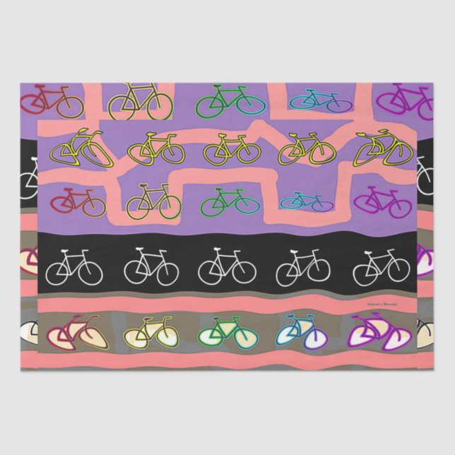 Multicolor Bicycles  Tissue Paper (Front)