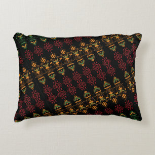 Multicolor Black History Month Geography Accent Pillow