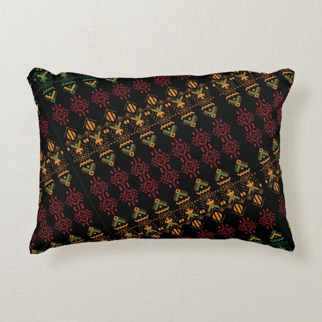 Multicolor Black History Month Geography  Accent Pillow (Front)