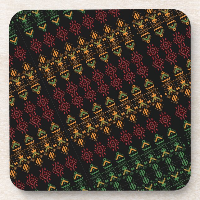 Multicolor Black History Month Geography   Coaster (Front)
