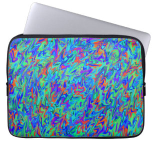 Multicolor Blue Abstract Swirl Laptop Sleeve
