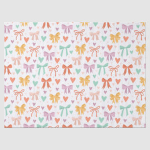Multicolor Bows & Hearts Gift Wrapping Tissue Paper