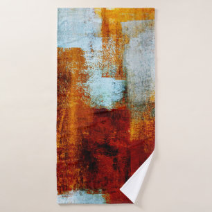 Multicolor brush strokes in oil structure. Grunge  Bath Towel