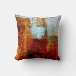 Multicolor brush strokes in oil structure. Grunge  Throw Pillow
