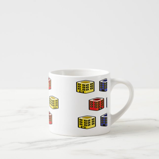 multicolor buildings espresso cup (Right)