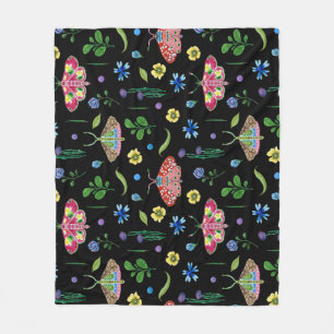 Multicolor Butterflies: Bright Seamless Pattern Fleece Blanket