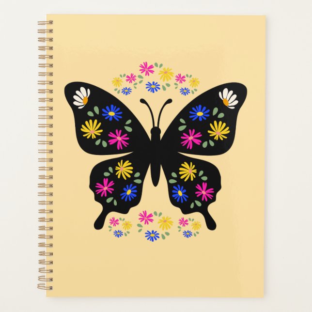 Multicolor Butterfly Floral T-Shirt Planner (Front)