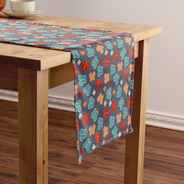 Multicolor Butterfly Short Table Runner (In Situ)