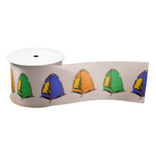 Multicolor camp tents satin ribbon