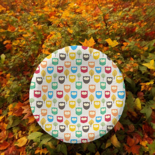 Multicolor Cartoon Owl Paper Plate