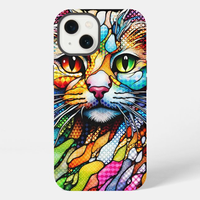 Multicolor Cat 708 Patterns iPhone Case (Back)
