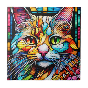 Multicolor Cat 708 Patterns Tile
