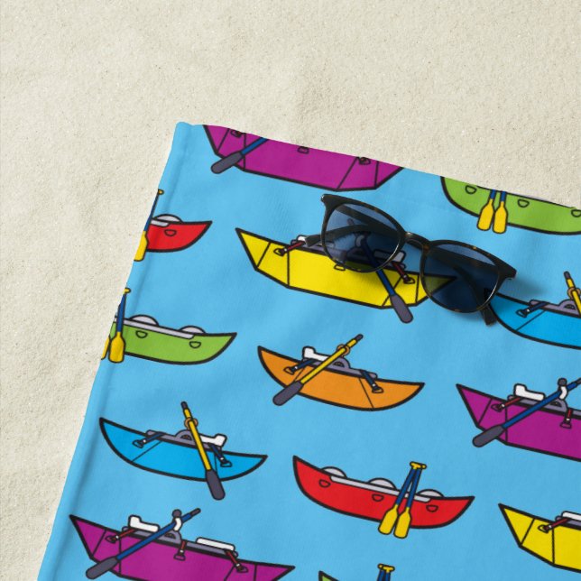 Multicolor Cataraft-Whitewater Raft  Beach Towel (In Situ)
