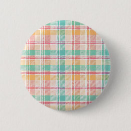Multicolor Chequered Plaid 2 Inch Round Button