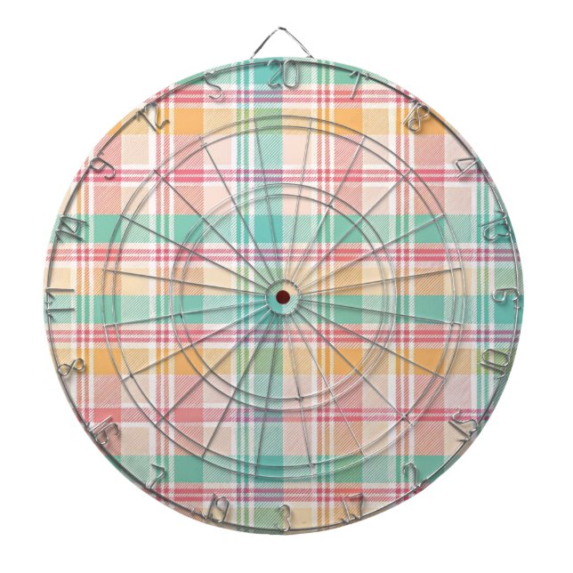 Multicolor Chequered Plaid Dartboard (Front)