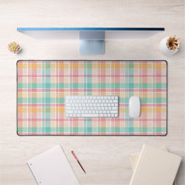 Multicolor Chequered Plaid Desk Mat