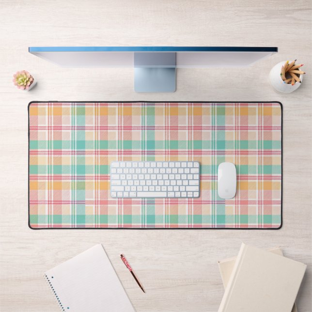 Multicolor Chequered Plaid Desk Mat (Office 1)