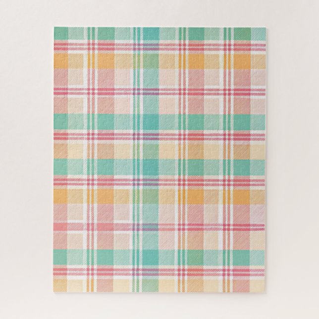 Multicolor Chequered Plaid Jigsaw Puzzle (Vertical)