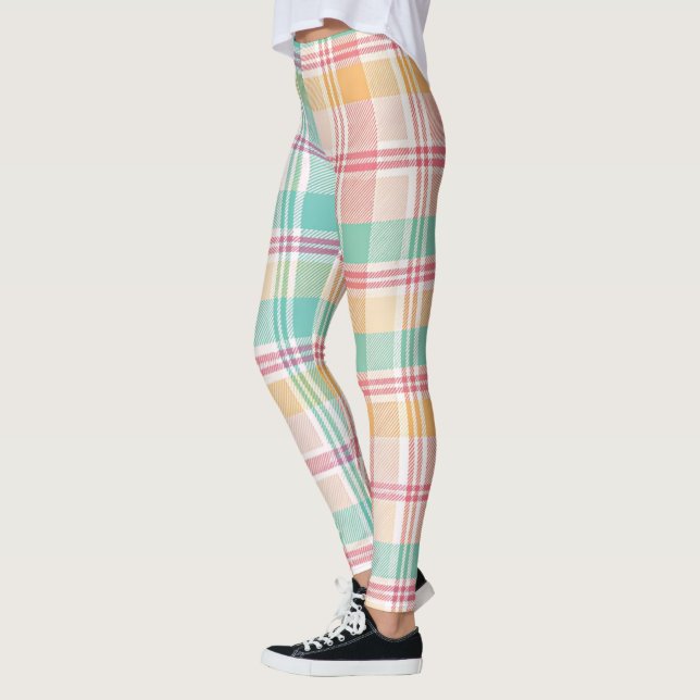 Multicolor Chequered Plaid Leggings (Left)