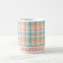 Multicolor Chequered Plaid Personalized Coffee Mug