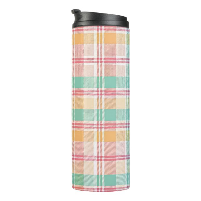 Multicolor Chequered Plaid Thermal Tumbler (Rotated Right)