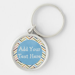MultiColor Chevron Custom Keychain