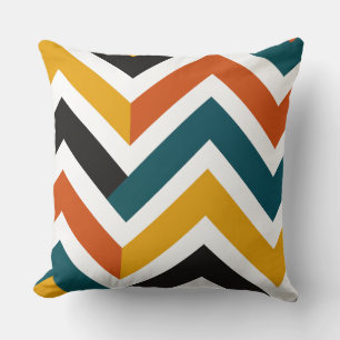 Multicolor Chevron Geometric Pattern Throw Pillow