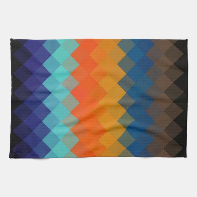 Multicolor Chevron Seamless Pattern 3 Kitchen Towel (Horizontal)