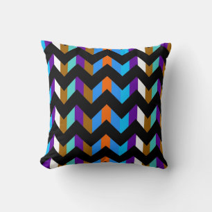 Multicolor Chevron Zigzag 6 Throw Pillow