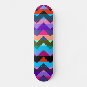 Multicolor Chevron Zigzag Stripe Pattern Skateboard