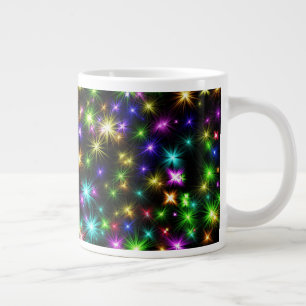 Multicolor Christmas Star Rays-57191 Large Coffee Mug