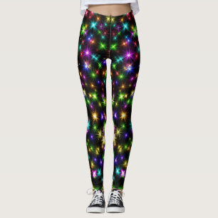 Multicolor Christmas Star Rays-57191 Leggings