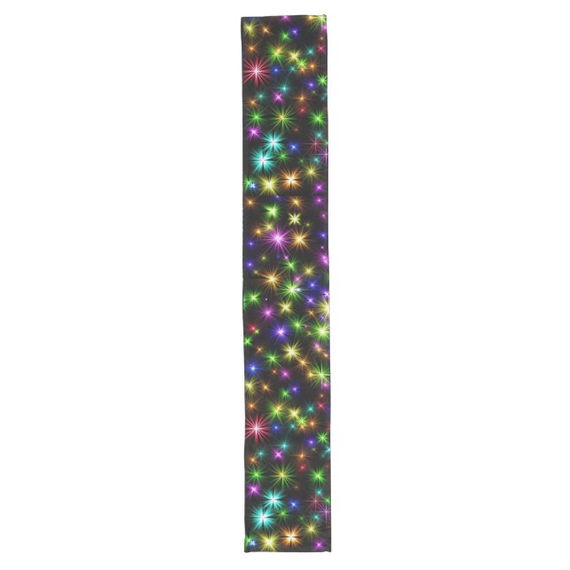 Multicolor Christmas Star Rays-57191 Long Table Runner (Front)