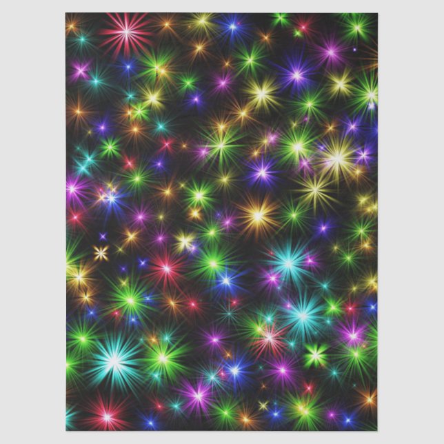 Multicolor Christmas Star Rays-57191 Tissue Paper (Front)