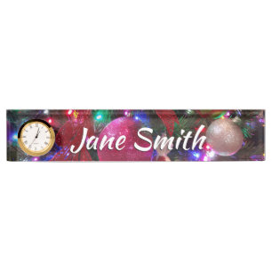 Multicolor Christmas Tree Colorful Holiday Nameplate