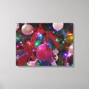 Multicolor Christmas Tree Colourful Holiday Canvas Print
