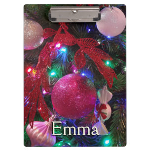 Multicolor Christmas Tree Colourful Holiday Clipboard