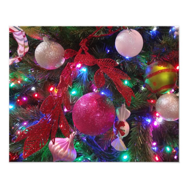 Multicolor Christmas Tree Colourful Holiday Photo Print (Front)