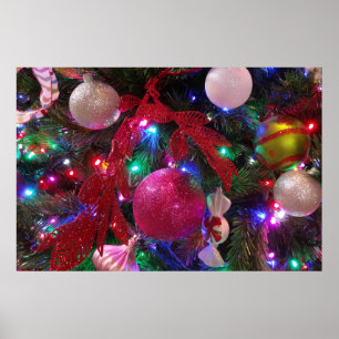 Multicolor Christmas Tree Colourful Holiday Poster