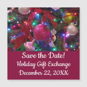 Multicolor Christmas Tree Colourful Save the Date