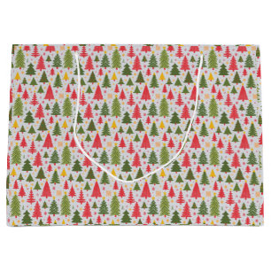 Multicolor Christmas Tree Large Gift Bag