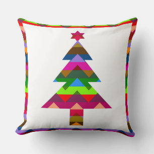 Multicolor Christmas Trees #2 Throw Pillow