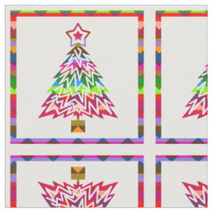 Multicolor Christmas Trees #3 Fabric
