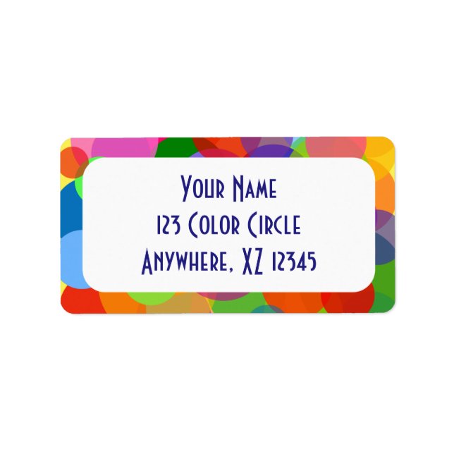 Multicolor Circles & Dots Label (Front)