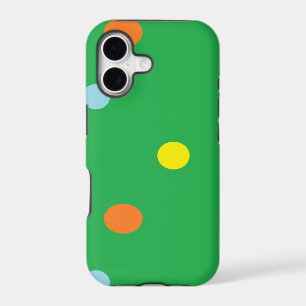 Multicolor circles on green
