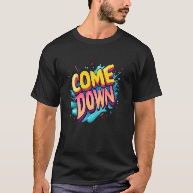 Multicolor Come Down Emblem T-Shirt (Front)