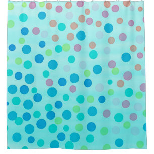 Multicolor confetti dots on blue