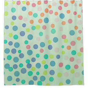 Multicolor confetti dots on mint green