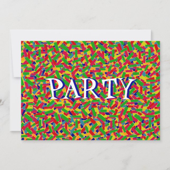 Multicolor Confetti Invitation (Front)